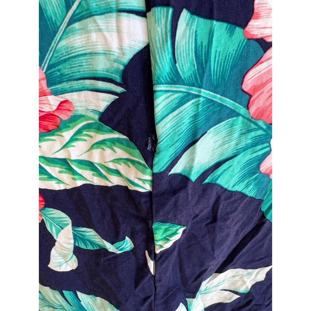 Tommy Bahama Floral Maxi Skirt Navy Blue Tropical Hibiscus Rayon Womens 14 - Picture 9 of 10